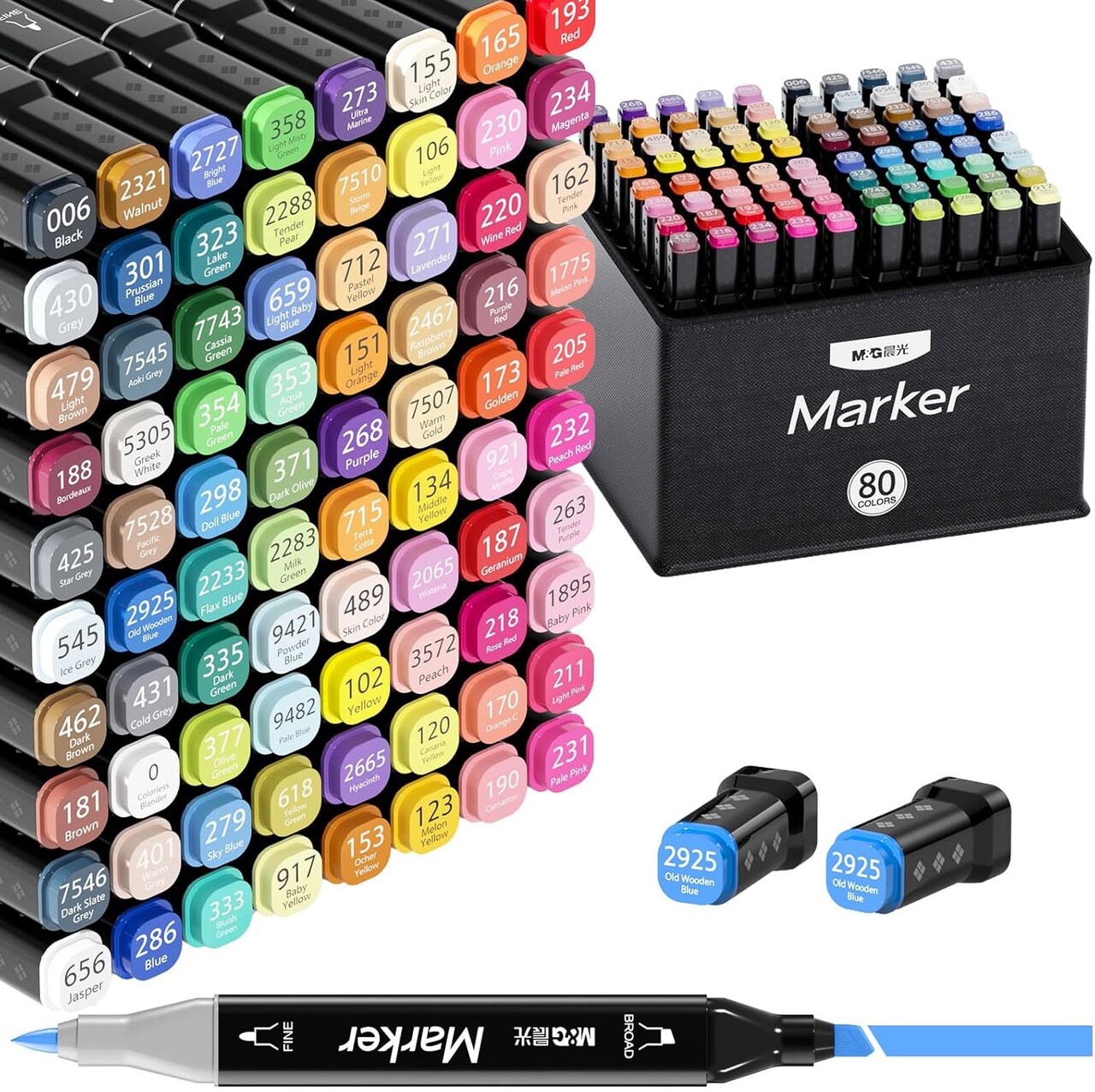 Alcohol Art Markers Chisel & Fine Tip,80 Colors Dual Tip Art Markers, Stocking Stuffers for adults, Christmas Gift Idea for artists - Art Supplies